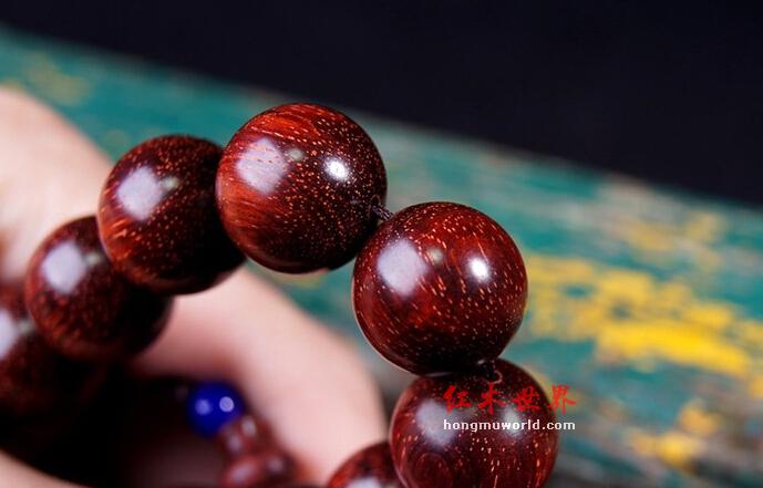马车料小叶紫檀手串15mm精品欣赏-6