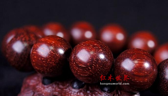 马车料小叶紫檀手串15mm精品欣赏-5