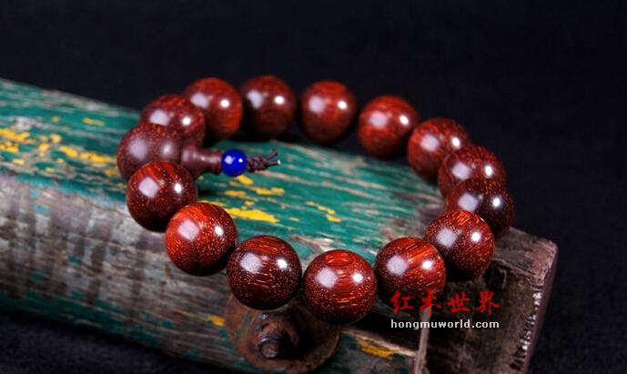 马车料小叶紫檀手串15mm精品欣赏-7