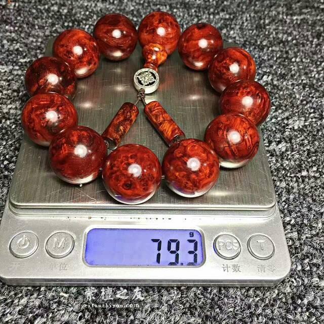 经典小叶紫檀手串 黄金底瘤疤带金星难得好货-2
