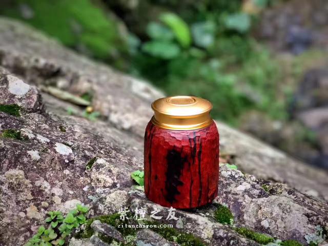 印度小叶紫檀，马蹄形茶叶罐，仙作-1