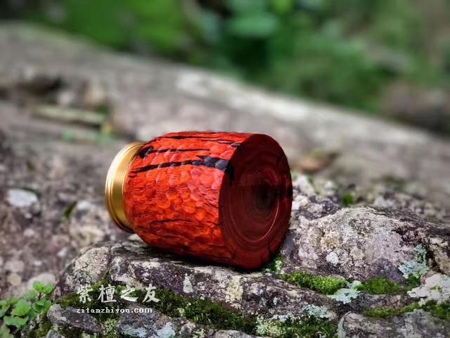 印度小叶紫檀，马蹄形茶叶罐，仙作-6