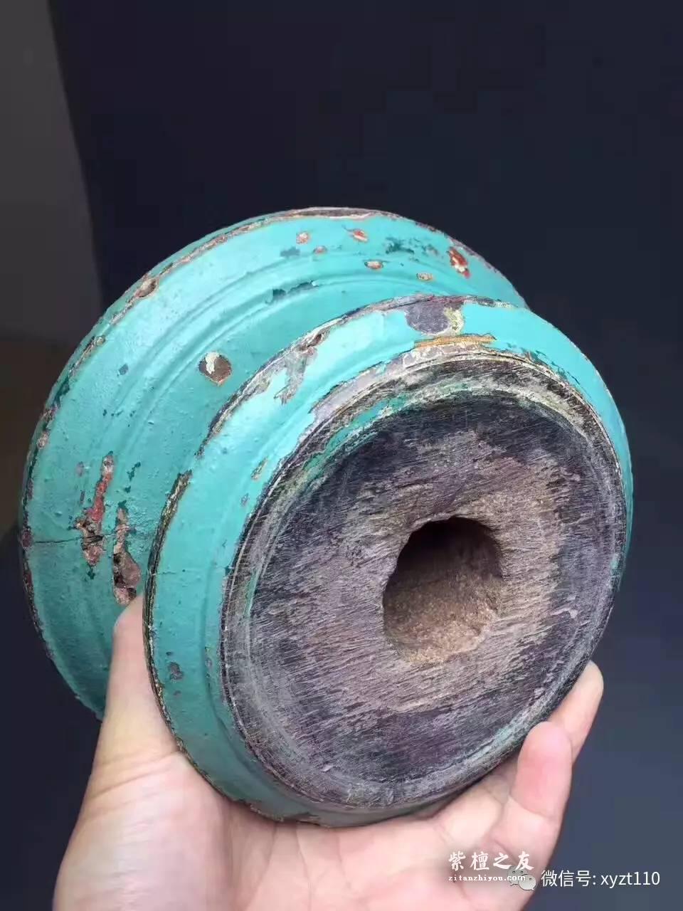 古董级别的紫檀木老物 印度古寺庙柱础拆房老料-3