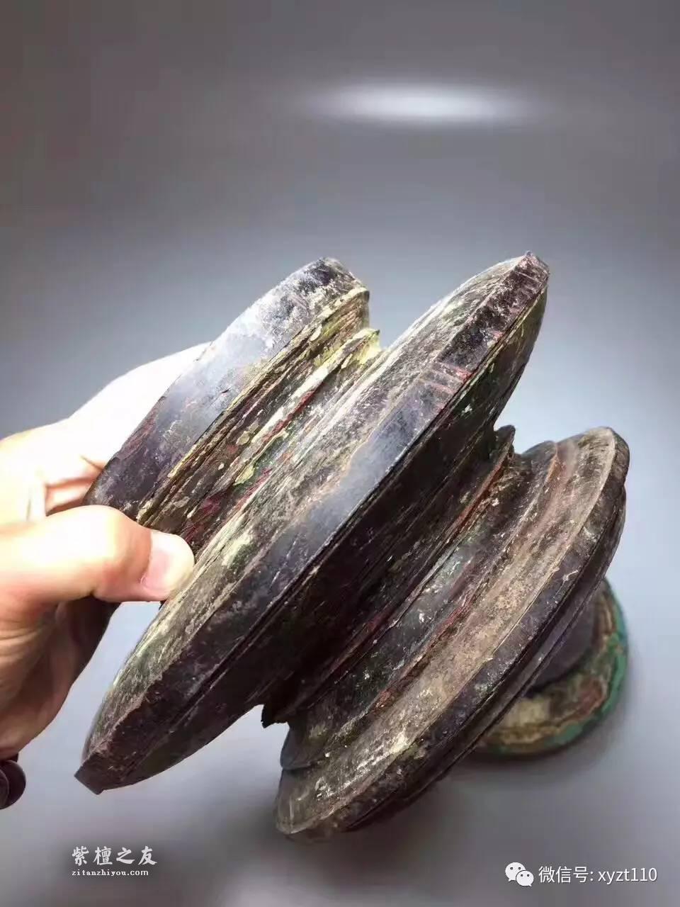 古董级别的紫檀木老物 印度古寺庙柱础拆房老料-2