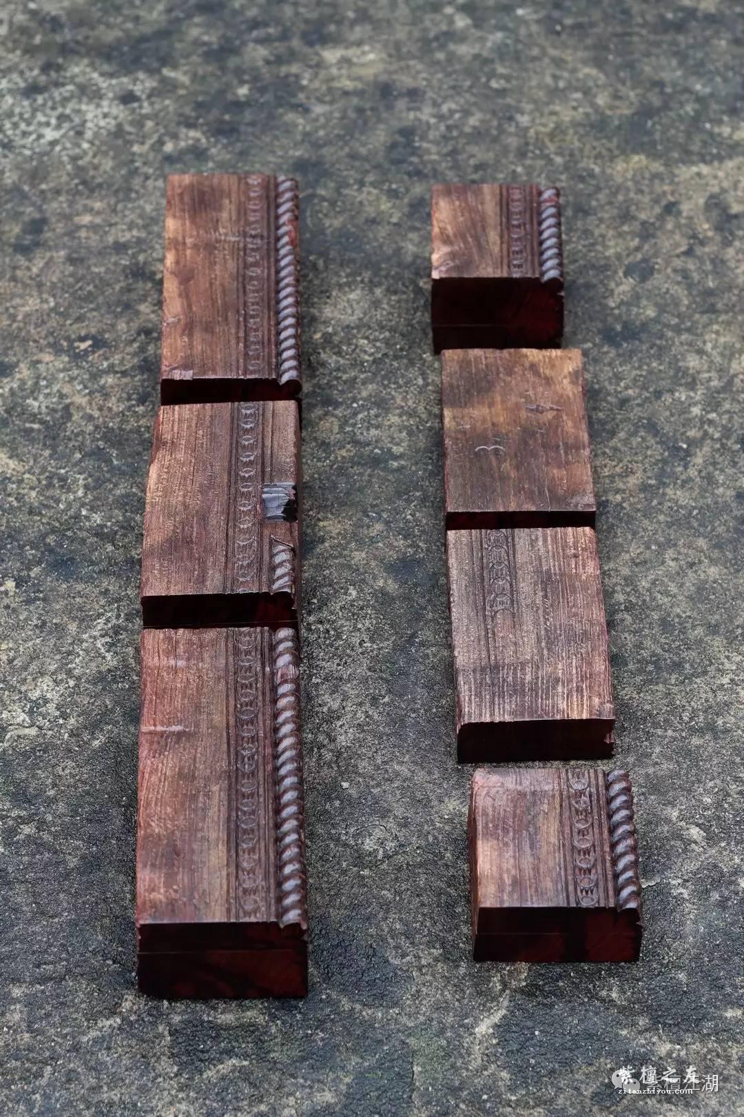 文房雅具七件套 小叶紫檀雕花拆房纯二膘老料打造-2