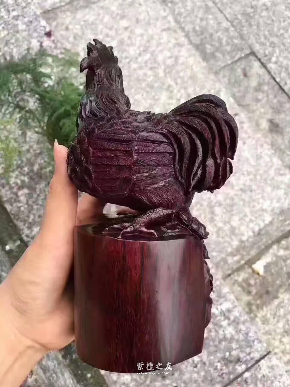 小叶紫檀《大吉大利》纯手工雕刻造型栩栩如生寓意美好-3