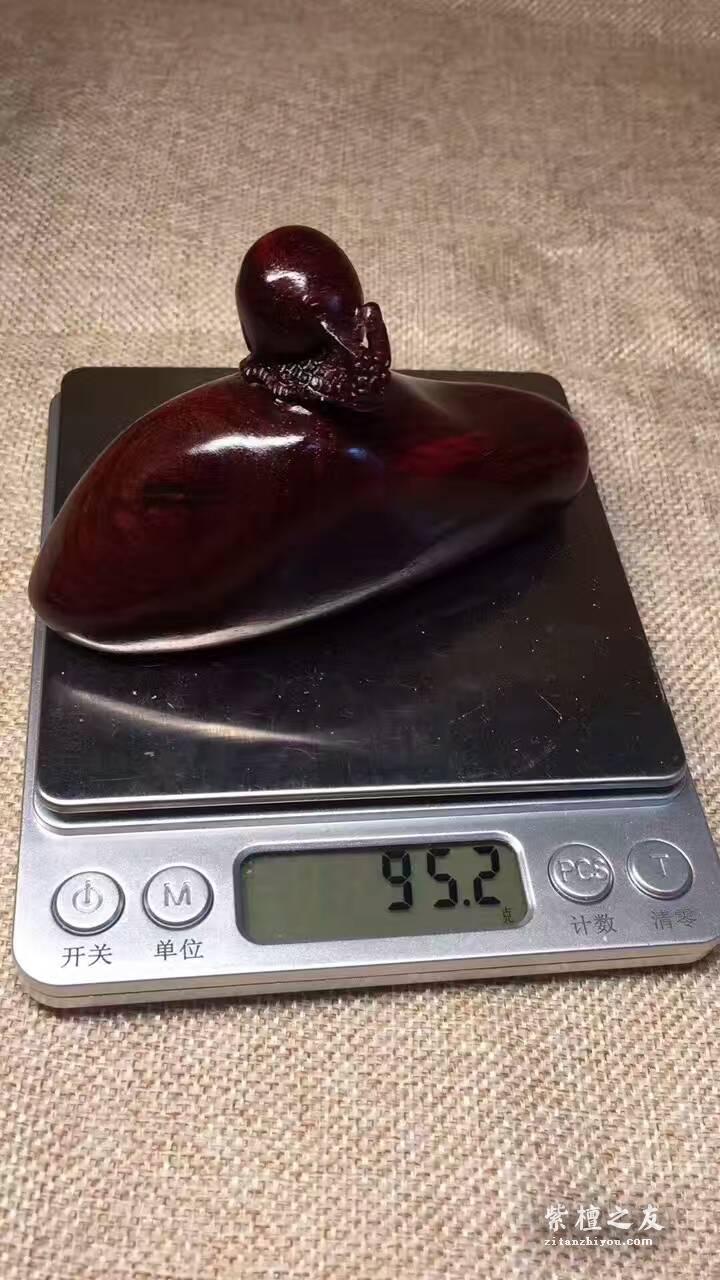 小叶紫檀手把件《蜗牛》小巧可爱颜色漂亮易把玩-5