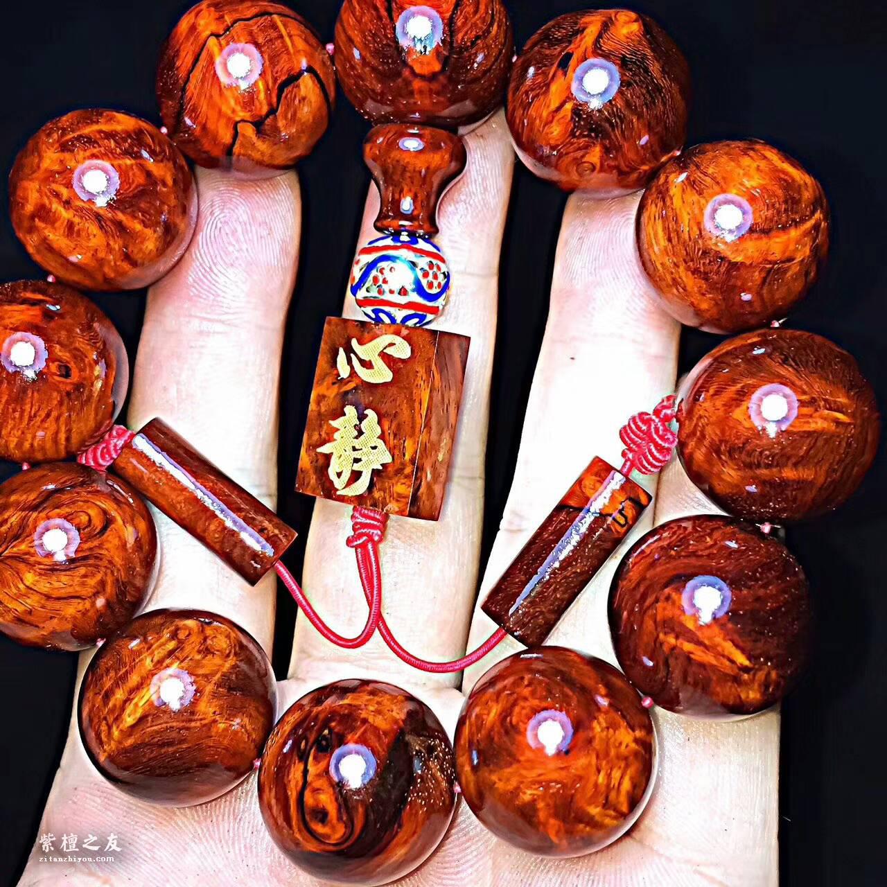 小叶紫檀2.0规格手串《心静》让你静静体会历史沉淀-4