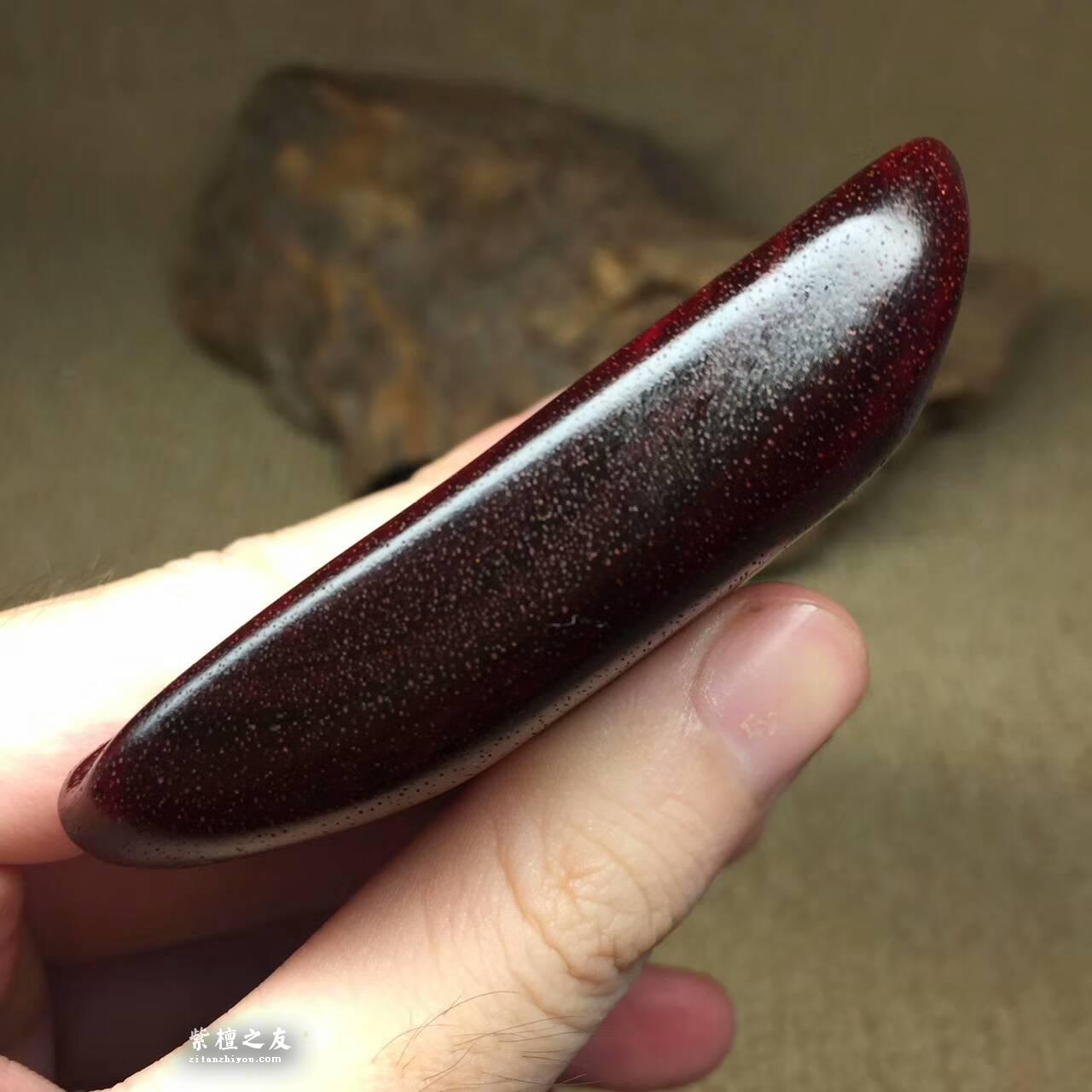 小叶紫檀木牌把件《虎啸风生》金星火焰纹树头瘤疤料驱魔辟邪-5