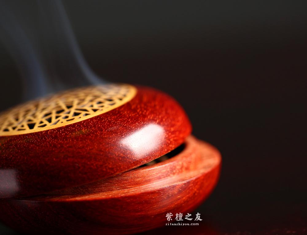 小叶紫檀熏香手炉  红袖添香夜读书-10