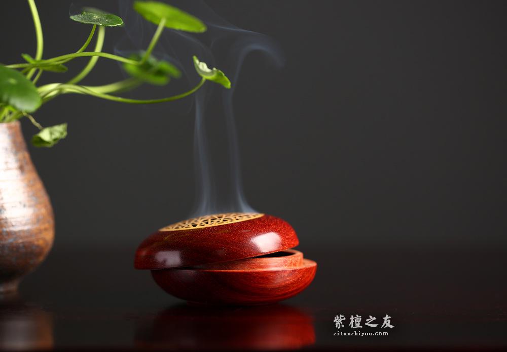 小叶紫檀熏香手炉  红袖添香夜读书-9