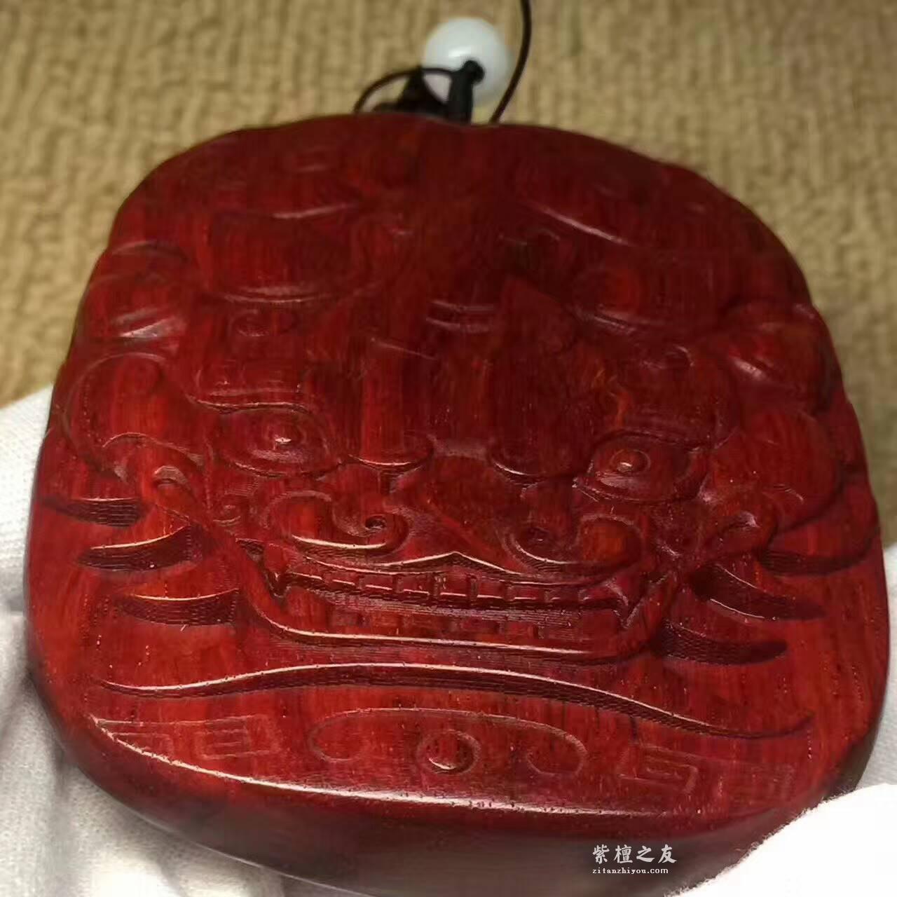 鸡血红泥料手把件《招财貔貅》材质上乘雕刻细腻随身携带-8