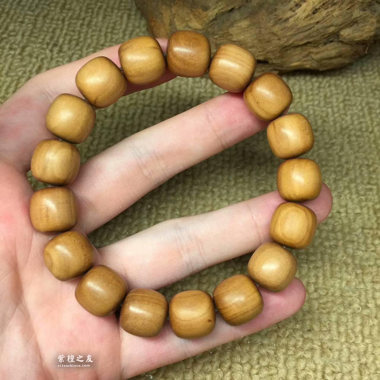 正宗印度老山檀香13*13mm桶珠手串 颗颗饱满无瑕疵-4