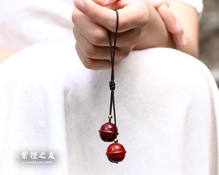 印度小叶紫檀铃铛挂件 手机钥匙饰品 时尚男女包包挂件-7