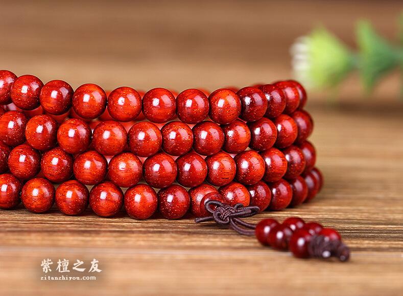 印度小叶紫檀108颗满金星 8mm佛珠手串 文玩收藏品材质佳-2