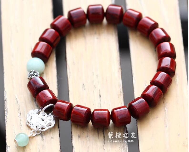 小叶紫檀【似荷莲】女士8mm桶珠手串 老料-1