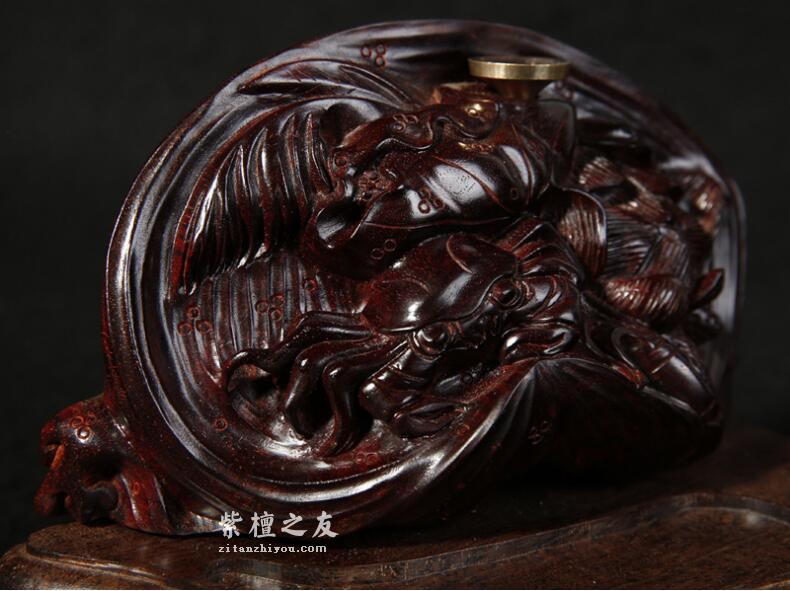 正宗印度小叶紫檀出水芙蓉倒流香-3
