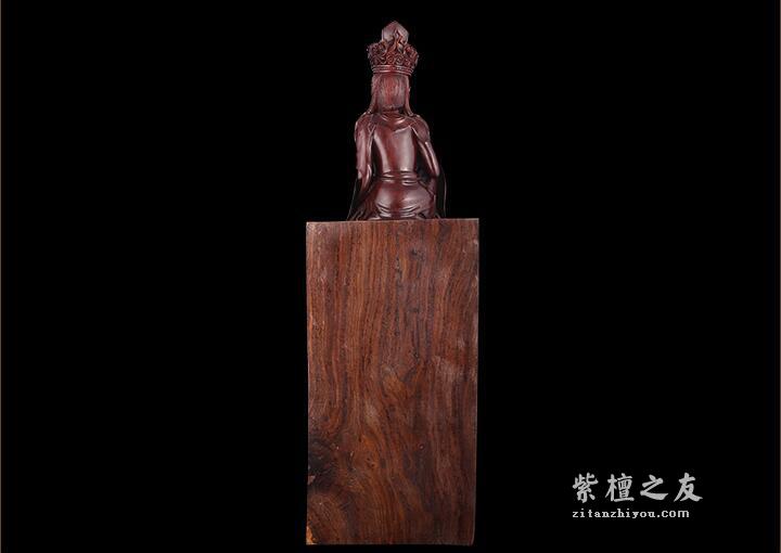 手工自在观音佛像工艺品 木雕刻送礼把玩摆件根雕收藏品-2